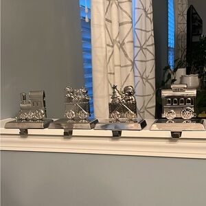 Silver Train Stocking hooks/holder